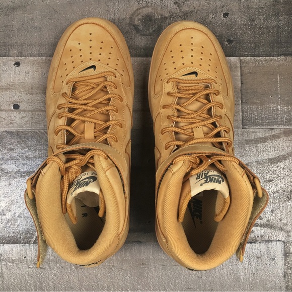 Nike Air Force 1 Mid Flax Sneakers 07 PRM QS One Nikes Shoes 8 Mens 715889-200 - Picture 6 of 16